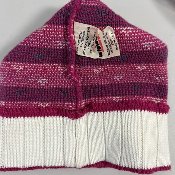 Vintage Wigwam Hat Beanie Pink Wool Knit Made USA Winter Ski Womens 80s USA - Picture 7 of 12